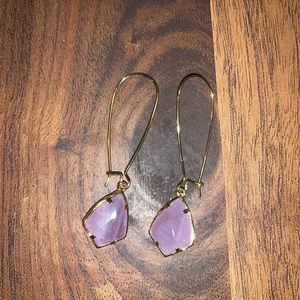 Carinne Gold Drop Earrings in Lavender